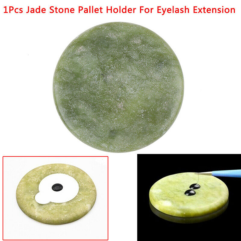 1Pcs Round Jade Stone Eyelash Extension Glue Adhesive Stand Pallet Stand Hol Gw