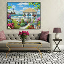 Painting By Numbers Kit DIY Seaside Pavilion Canvas Oil Art Picture Craft A