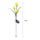 3 Heads Solar Power LED Simulation Tulip Light Yard Landscape Lamp (Yellow)