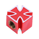 4pcs Universal Cross Style Car Tire Tyre Wheel Valve Stems Caps Dust Covers Red