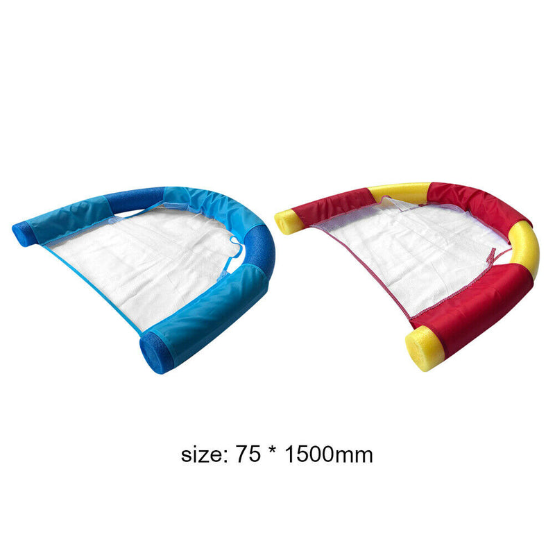 Beach Swimming Pool Water Bed Seat Floating Noodle Sling Net Chair (Blue)