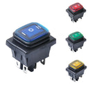 Blue 6 Pin On/Off/On 3 Position Rocker Power Switch With Backlight