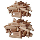 200Pcs Wooden Dowels Hard Wood Grooved Plugs Woodworrking Pin 8mm And 10mm