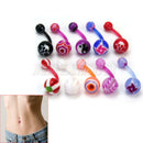 10x Fashion Women Round Plastic Ball Belly Button Bar Ring Jewelry