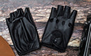 Lady PU Leather Mittens Fingerless Fad Punk Motorcycle Gloves Black SE3C