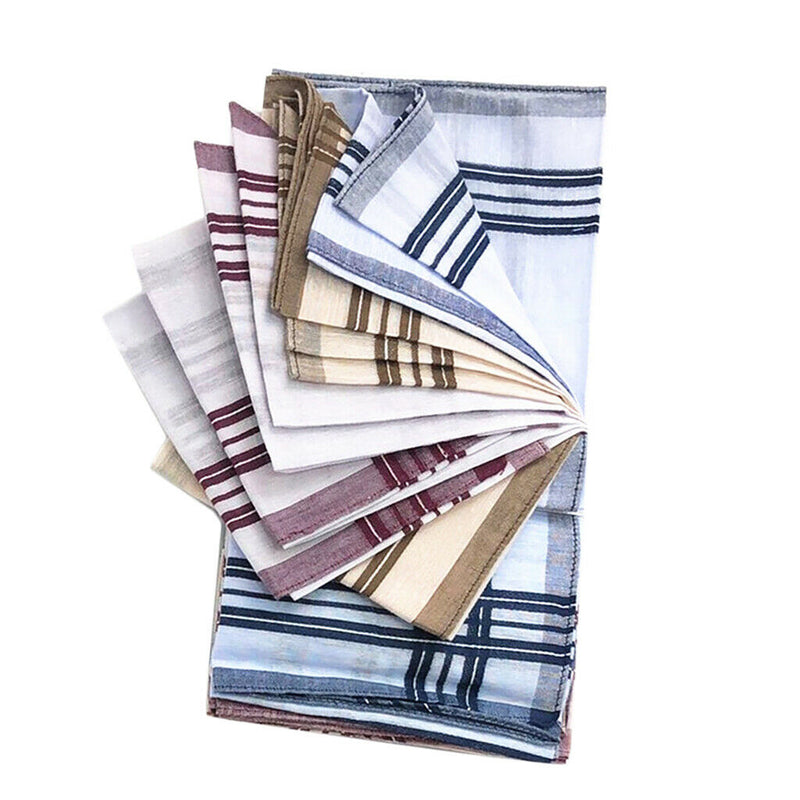 12x Pure Cotton Handkerchiefs Men Women Soft Hanky Bridal Hankies Formal