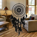 Black Lace Handmade Dream Catcher Feather Bead Wall Window Hanging Ornament Gift