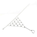 Crystal Alloy Belly Dancing Outfit Slave Bracelet with Adjustable Ring--Sil