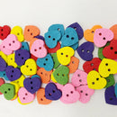 100pcs Colorful Wood Love Heart Buttons Embellishment Sewing Craft 11x12.5mm