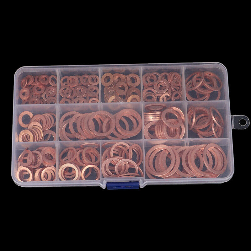 280pcs Copper Rings Oil seal ring gasket  Sealing Ring Assortment Set box%PJ Kw