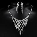 Luxury Wedding Jewelry Set Exaggerated Chain Pendant Necklace Earrings Set  V2H9