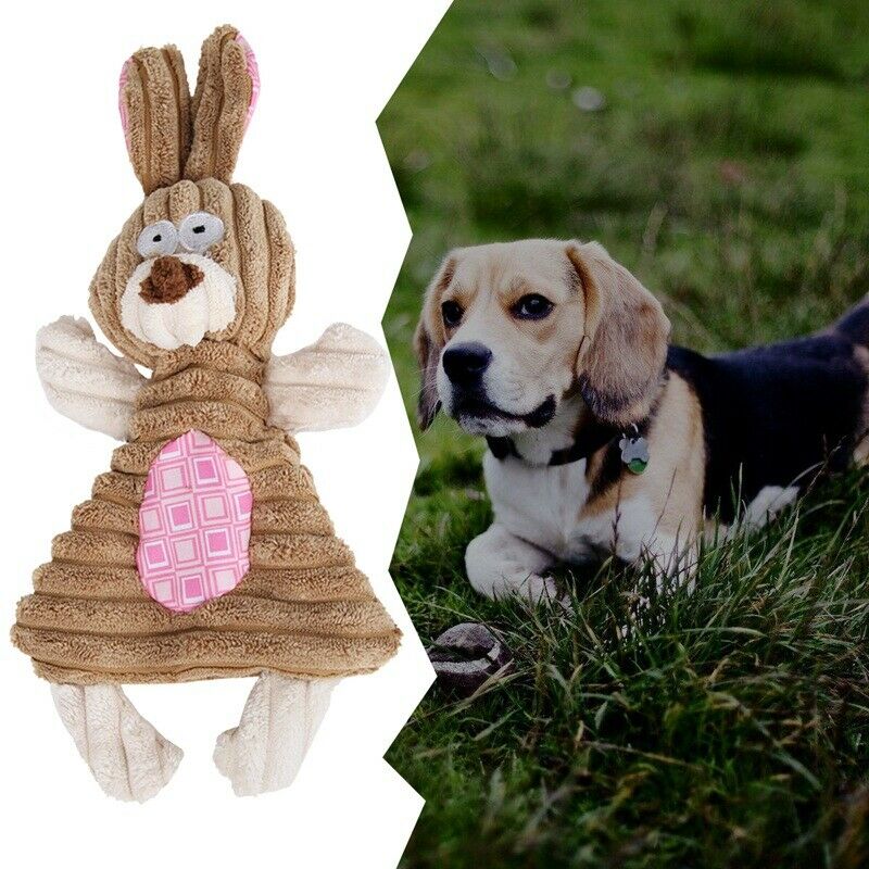 1pcs Dog Toys Pet Puppy Chew Squeaker Squeaky Plush Sound Cute Rabbit Stuff E5M3