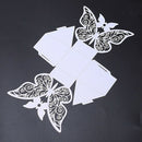 50pcs Butterfly Wedding Favour Box Birthday Party Gifts Candy Boxes (White) T6N7
