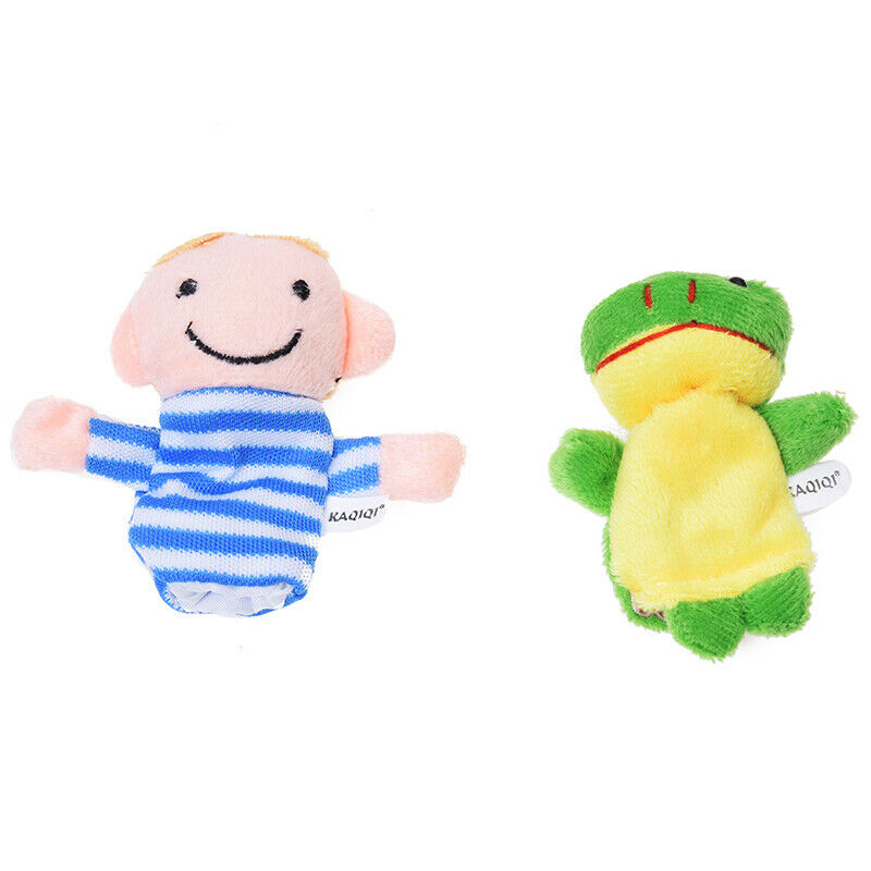 Story Time Finger Puppets - 10 pcs Velvet Animal and 6 pcs Soft Plush Famil M8M2