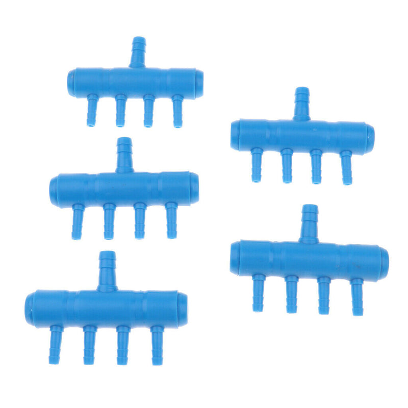 5Piece Aquarium Fish Tank Pond Pump Manifold Air Divider Valve 1 to 4 Outlet