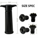 Wine Vacuum Pump with 4 Stoppers - Wine Stopper for Long Shelf life black W9Q4