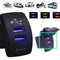 5V 3.1A Motorcycle Car Dual USB Power Charger Port Socket Plug LED Lig EJC
