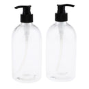 2x 500ml Plastic Pump Bottle Lotion Shampoo Liquid Travel Containers Refillable