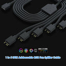 1 to 5 3PIN Addressable RGB Fan Splitter Cable Cord for Chassis PC Case CPU