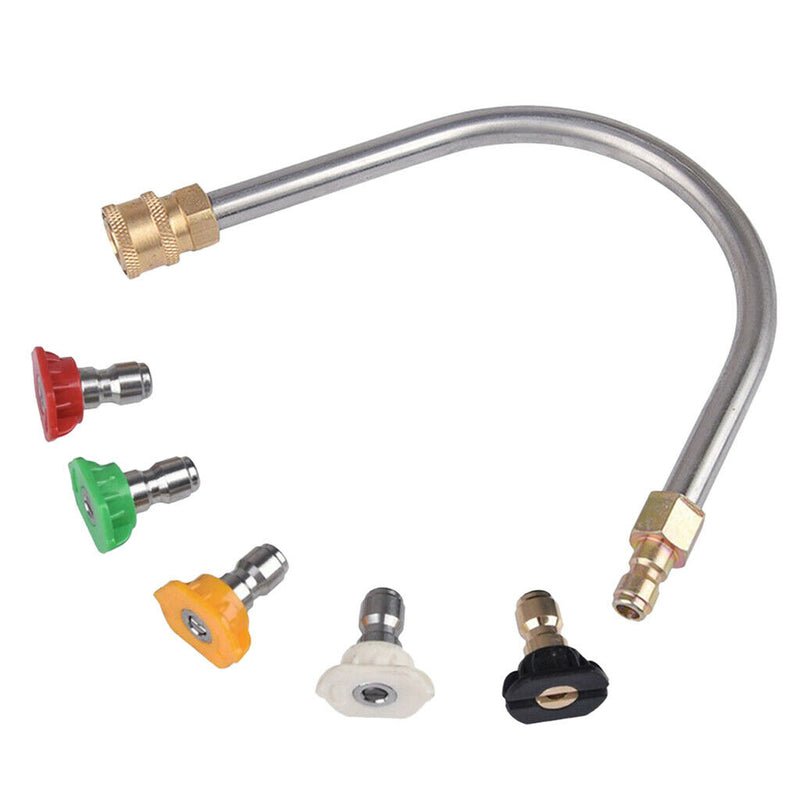 Copper Car Washer Spray  Curved Extension Rod Lance Nozzle Tip Set 1/4''