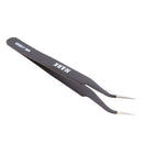 2 Pieces Matte Non-slip X Type Pointed Straight Curved Tweezers Repair Tool