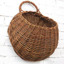 wicker brown wood wall hanging pocket basket flat back door decoration M&O