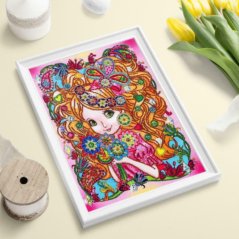 5D DIY Special Shaped Diamond Painting Girl Cross Stitch Mosaic Craft Kits