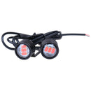 2Pcs Motorcycle Rearview Mirror Eagle Eye 3 LED Flash Strobe Lights Red FT