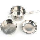 1Pcs Outdoor Camping Stainless Steel Portable Lunch Pot 2-Layer Combination