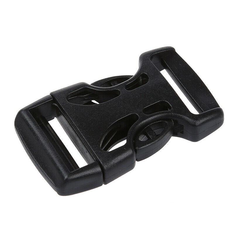 1" Replacement Belt Connecting Black Plastic Quick Release Buckle 2 Pcs