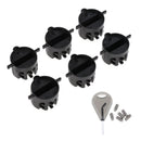 6xPlastic Surf Single Replacement for  Compatible Surfboard Fin Plug Side