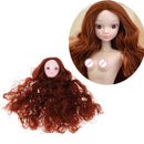 1/6 Girl BJD Makeup Face Head Sculpt Brown Hair for DOD SD DD Female Custom