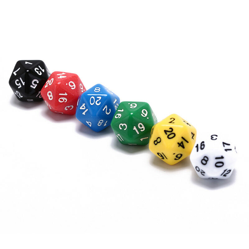 6pcs/set games multi sides dice d20 gaming dices game playing mixed color OZ