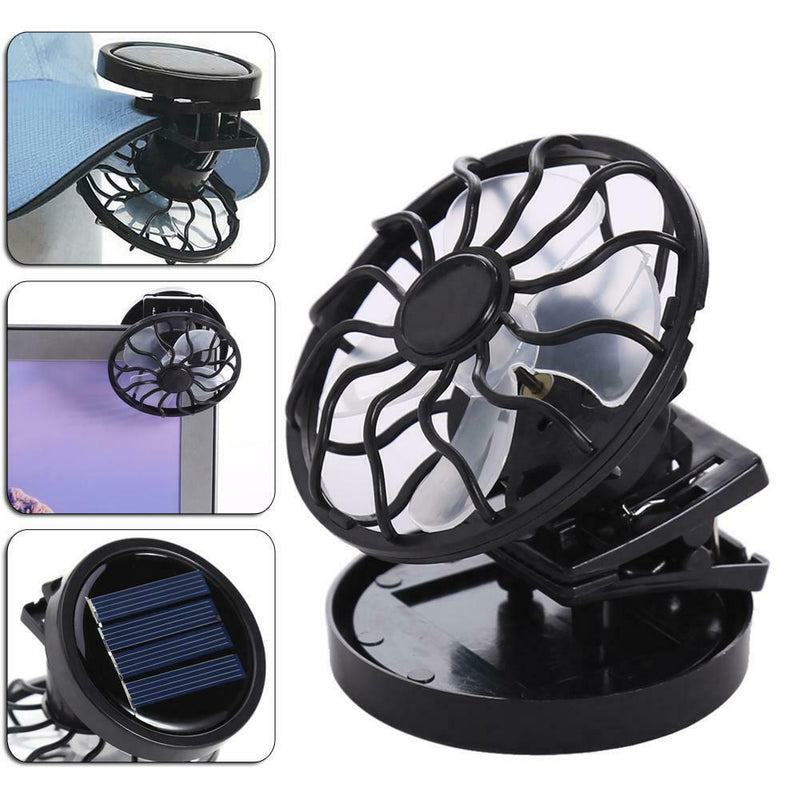 Sun Solar Powered Cooling Fan Clip-On Mini Solar Panel Cell Beach Outdoors