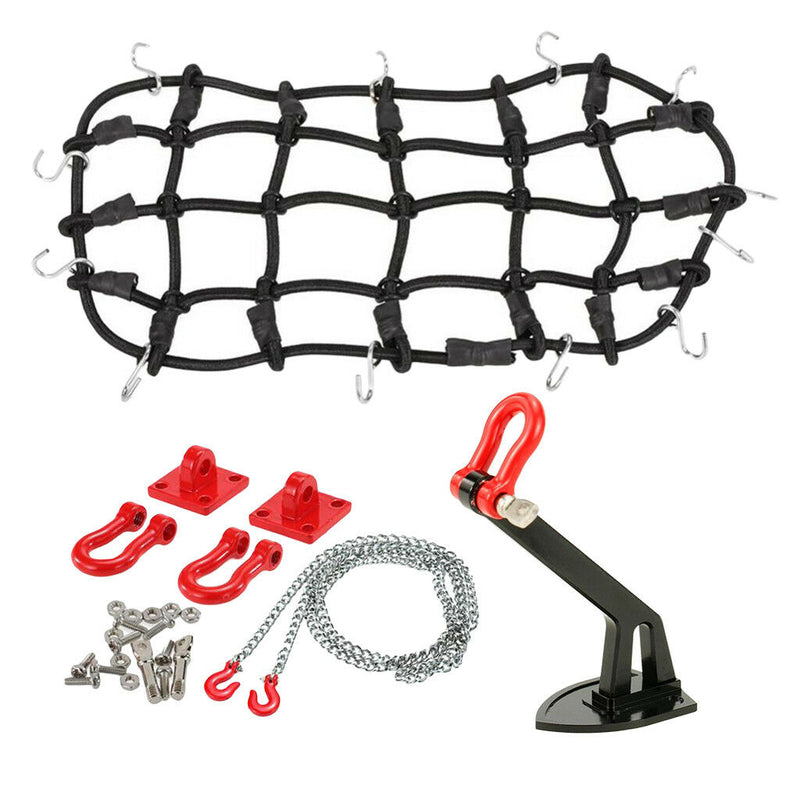 1:10 Winch Anchor+Trailer Chain+Luggage Net for D90 CC01 D110 TF2 RC Trucks