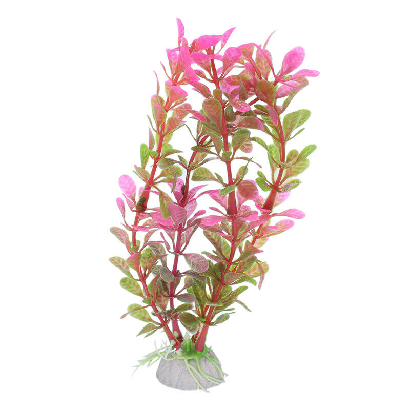 18cm Artificial Plastic Plant Aquarium Decoration - Fuschia