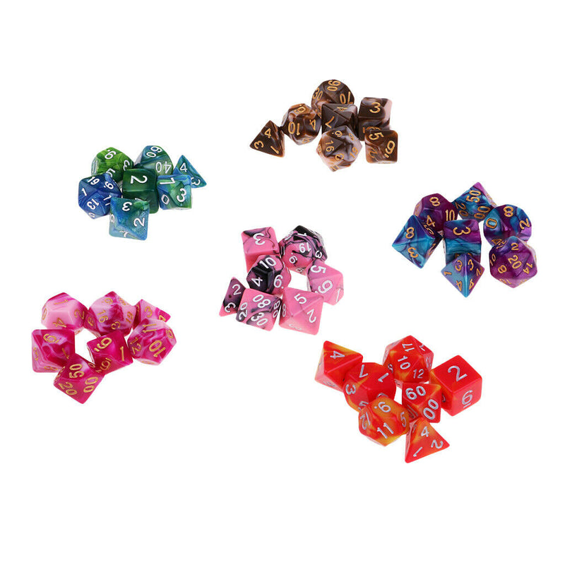 42 Pieces 16mm Six Sided Dice Acrylic Dice Family Set For D\u0026D TRPG