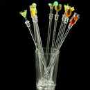 10Pcs Mixed Drink Stir Bar Long Bartending Glass Shape Cocktail Spoons Z1B9 T2B5