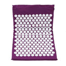 Acupressure Massager Cushion Pain Relieve Yoga Mat+Pillow (Purple with Bag) A