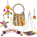 6 Pcs Parakeet Toys Bird Swing Chewing Toys Parrot Hammock Bell Parrot Chew