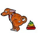 2pcs Colorful Cartoon Dog Pin Brooches Enamel Badges Kids Jewelry (Yellow) A