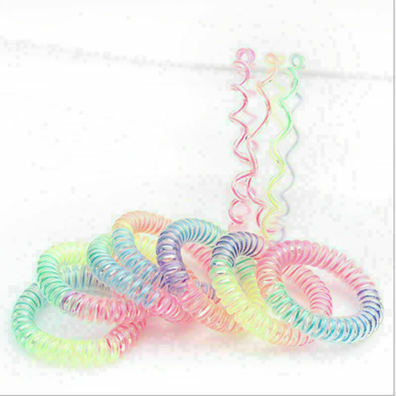 Women Telephone Line Hair Elastic Ring Bands Ties rope AU Bracelet Device A W8S3