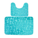 2 Pcs Soft Bathroom Mat Bath Pedestal Set Mats Colors There Anti-Slip Cobbl Y1Z7