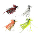 4Pcs 10G Beard Fishing Lures Fly Rubber Swim Bass Hook Bait Artificial Simu