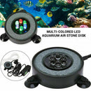 Aquarium Fish Tank Air Curtain Bubble Stone Disk with 7 Multi-color LED Light