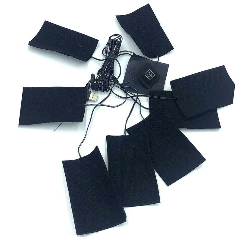 8 in 1 Electric Vest Heater Cloth Jacket USB Thermal Warm Body Warmer Heated Pa-