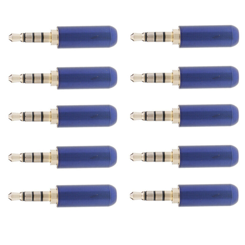 10Pcs Male to Jack 3.5mm 1/8" Mini Audio Plug Male Stereo Adaptors DIY Soldering