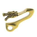 Solid Brass U Hook Key Loop Pocket Clip with Ring, Simple Style Car Keychain for