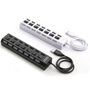 7-Port USB 2.0 Multi Charger Hub +High Speed Adapter ON/OFF Switch Laptop/PCã€LJ