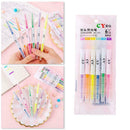 6pc/set Creative Double Headed Highlighter Gel Pen Pen Stationery Marker St P1S4